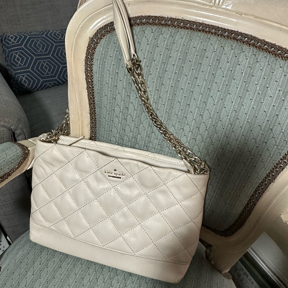 Kate Spade White Quilted Chain Shoulder Bag - Picture 14 of 14
